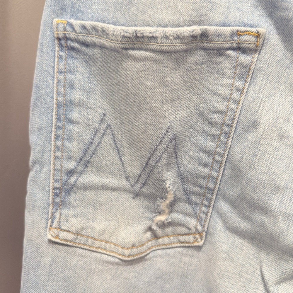 MOTHER Superior High Waisted Hiker Hover Jeans Undone Hem On my Knees Sz 32 - Picture 6 of 16
